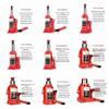 Hydraulic Vehicle Jack: 5-ton To 50-ton Capacity, Low-Profile Hand Crank, 10T To 32T Vertical Oil Pressure