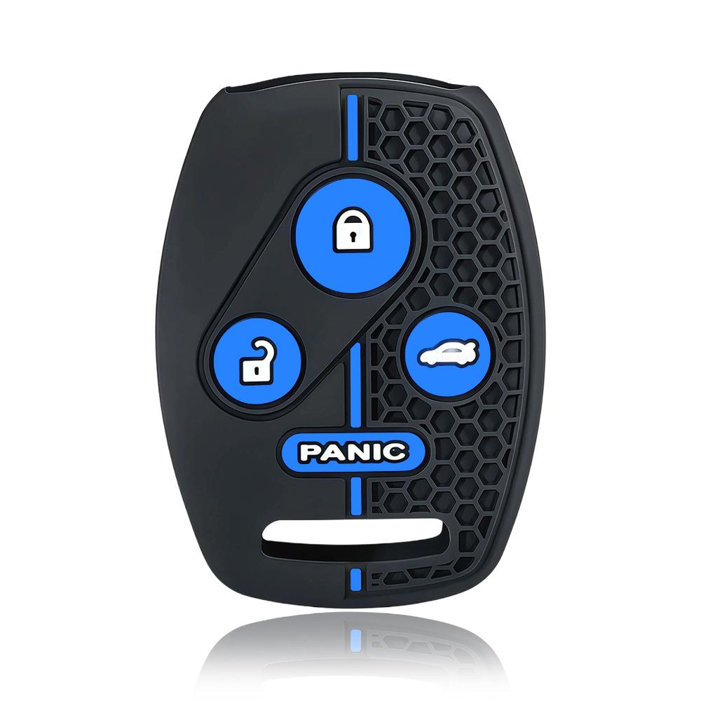 Car Key Fob Case Keychain For Honda Civic 4D Jazz Gr8 Cr-V Srv Frv Fit Csx Chord 7 Accord Emblem Extra Screw Silicone Protection