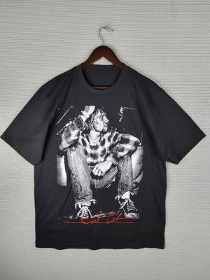 26 Kurt Cobain Nirvana T-shirt Size Large Big Print Double Sided Black Lyrics Unisex T-Shirt