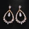 Luxurious Big Water Drop CZ Stone Earrings Sophisticated Women’s Dangle Earrings Accessory with Elegant Water Drop
