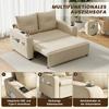 3-in-1 Sleeper Sofa, Pull-Out Sofa Bed, Double Sofa with Cup Holder, Side Pockets, Cushions and USB Port, Modern Design, Beige.[Old SKU:N653P8156A]