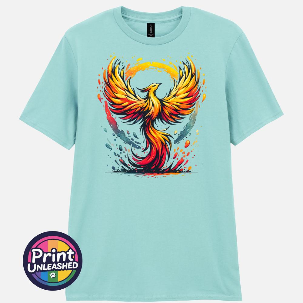 Phönix Vogel T-Shirt Mythischer Feuervogel Grafik-T-Shirt Fantasy Unisex Oberteil Geschenk S2XL