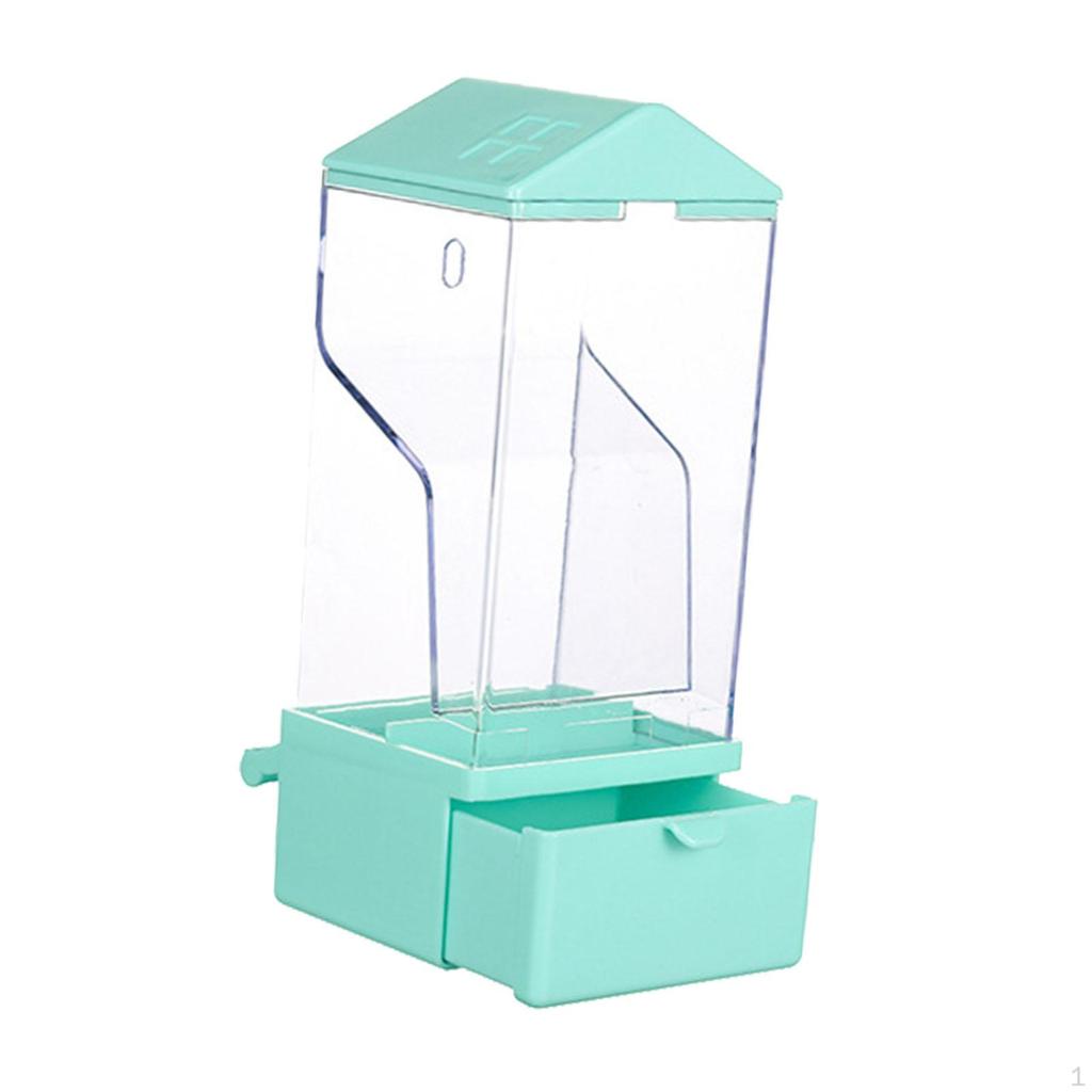 Automatic Bird Feeder Cage Accessory Clear Reusable Pull Out Bottom Tray Parrot Dispenser for