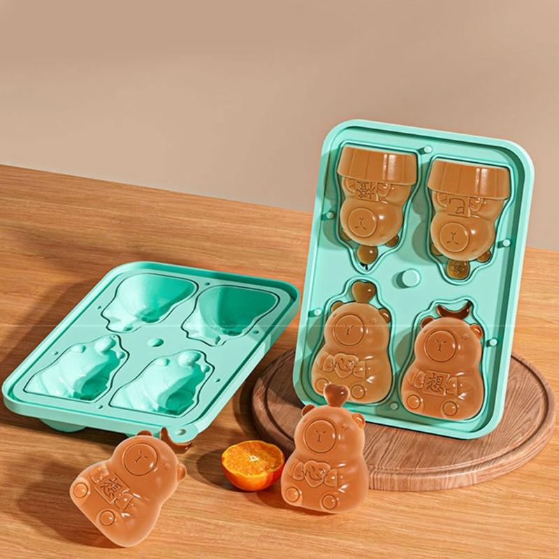 3D Capybara Shape Ice Mold Plastic Ice Cubes Making Mould for Creative Drink and Parties Popsicles Making Tool