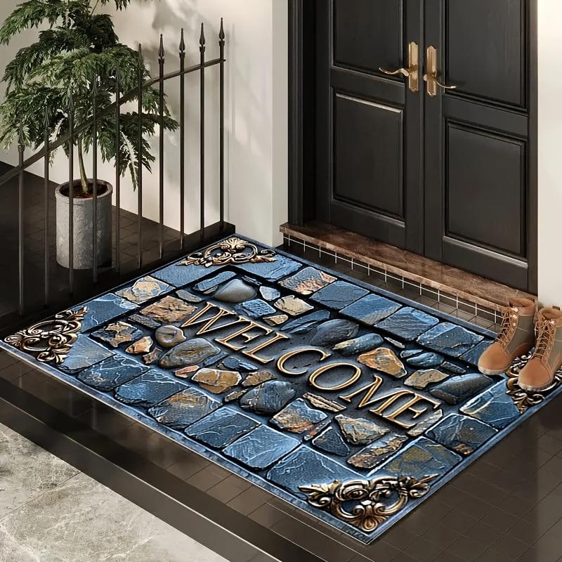 Kreatywny wycieraczka do drzwi domowych Flanelowy spód Dywan Dom Amerykański Retro Salon Wejście Drzwi Wycieraczka Wygodny dotyk Dekoracja domu