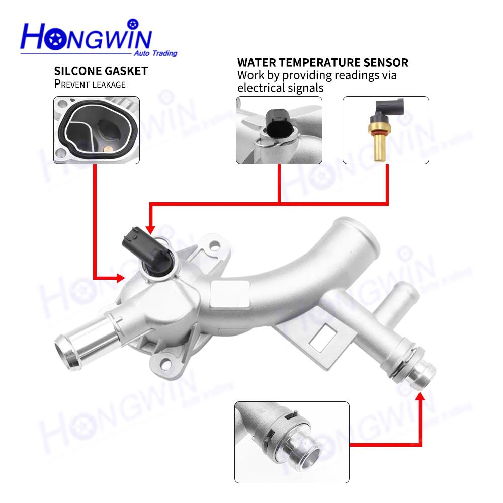 Eredeti sz.:25193922 55565334 Motorhűtő termosztátház Alumínium cső Chevrolet Cruze Sonic Trax Buick Encore 1.4L-hez