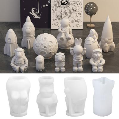 Silikonform für Mond-Weltraumfiguren, einfach zu verwendende Silikonform zur Herstellung von Astronauten-Bastelarbeiten, Tischdekorationen und Ornamenten