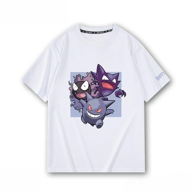 Pokémon Gengar Printing Tee 100 Cotton Tshirt Mens 2026 Summer Fashion Oversize Street Casual Y2K Tops Streetwear Clothing