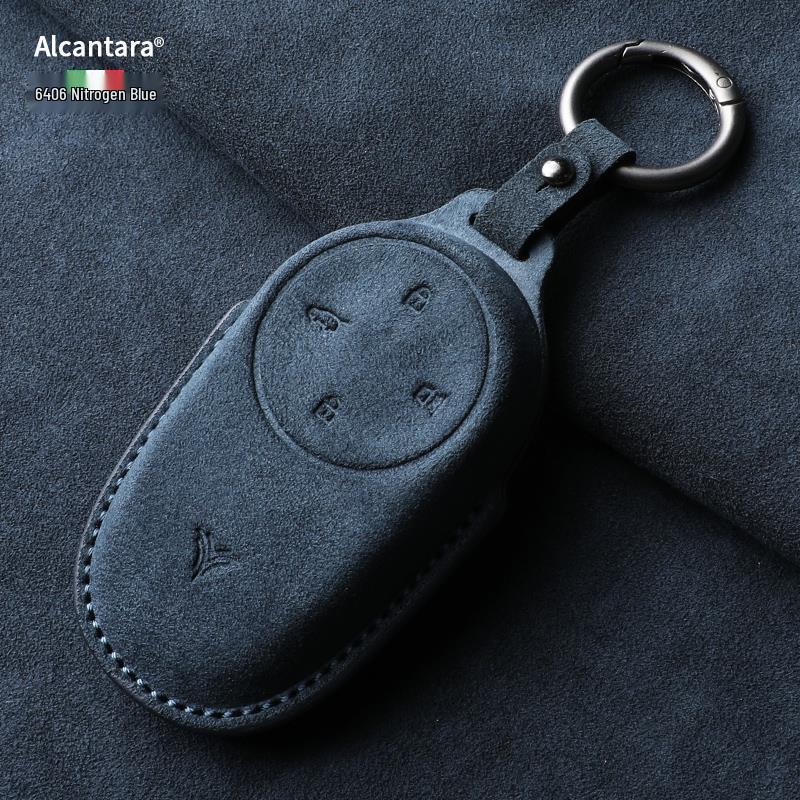 Nezha S/X/GT Electric Vehicle Suede Key Cover - Full Wrap with Buckle, Fits 25 Models