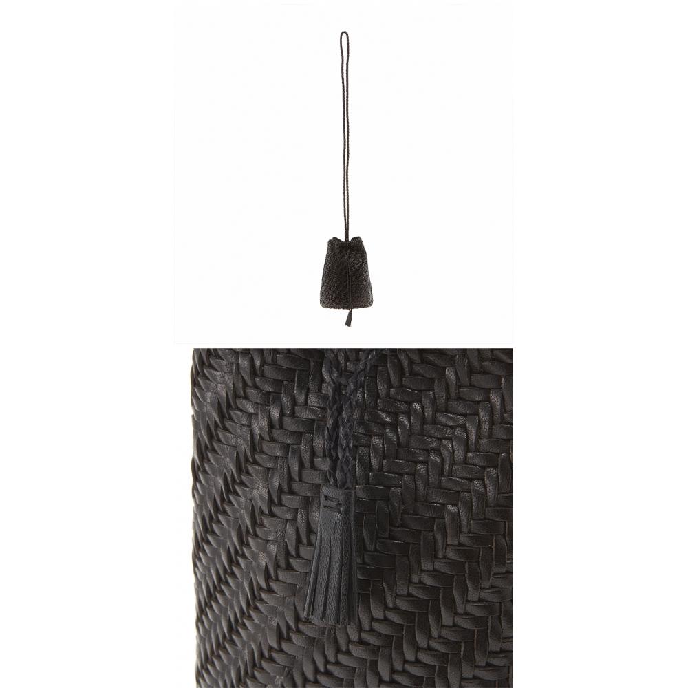 Dragon Diffusion 8838 Black Pom Pom Double Jump Shoulder Bag