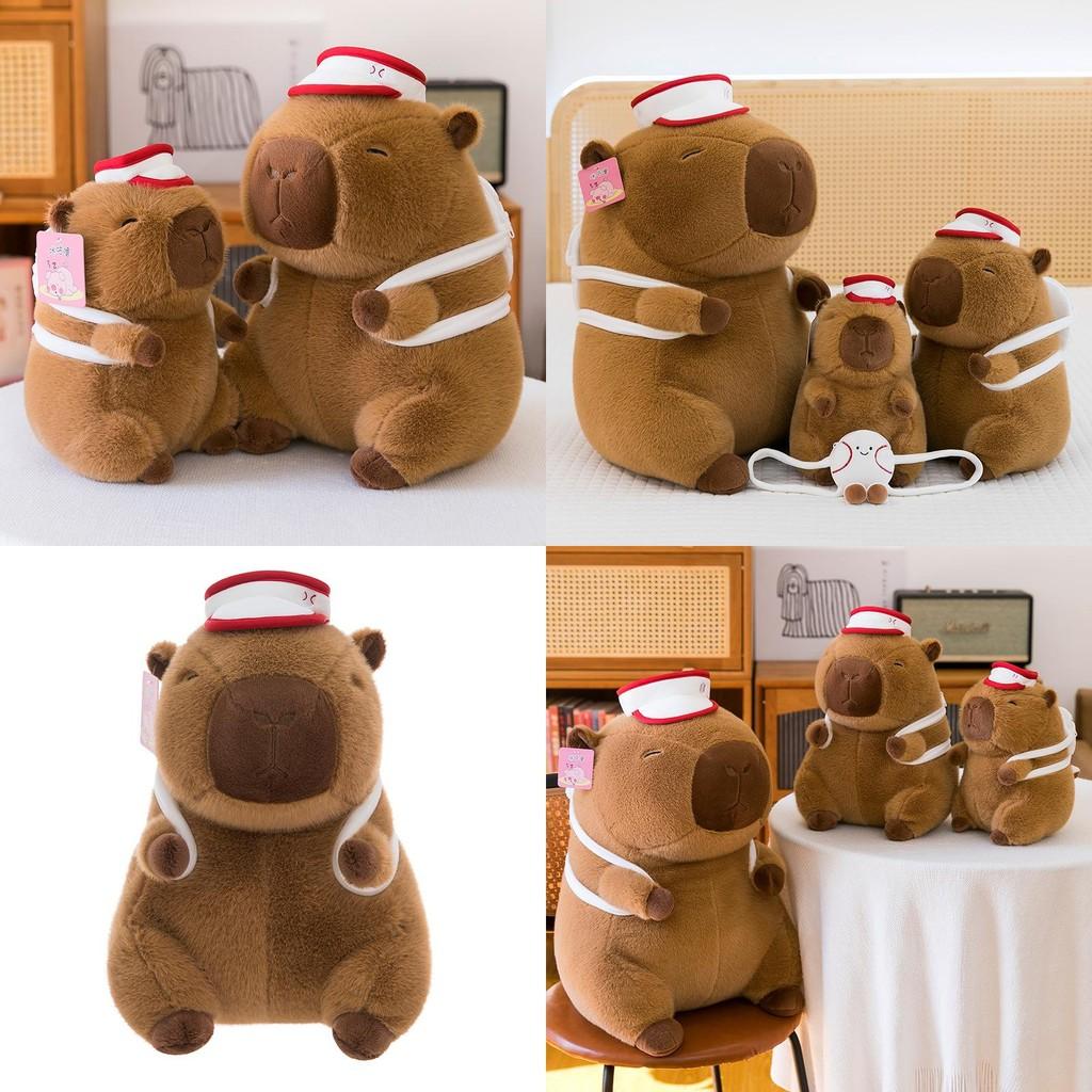 Capybara Backpack Hat Cartoon Plush Toy Room Decoration Children Doll Sleeping
