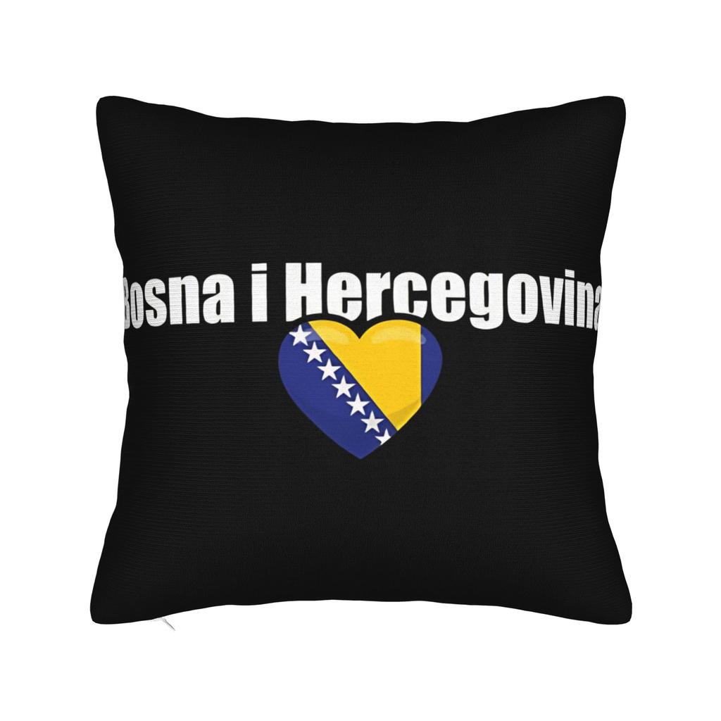 Flag Of Bosnia Herzegovina Pillow Case Comfy Pillow Cover Cute Funny Cushion Cover For Office Car Home Decor