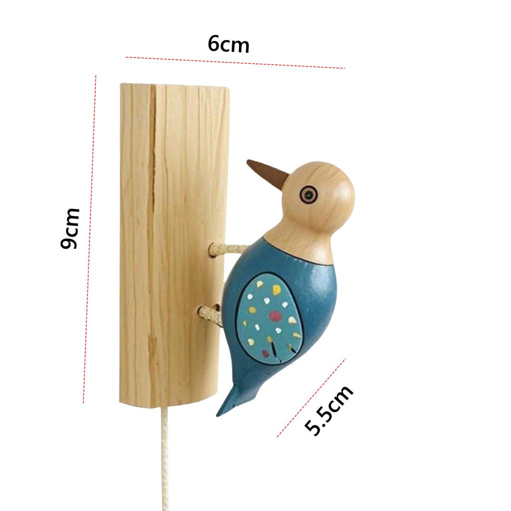 Niedliche Specht-Türklingel mit Zugband, Liebliche Vogel-Türklingel, Handgefertigtes Holz-Klangspiel in Vogelform für Zuhause, Schule, Anwesen