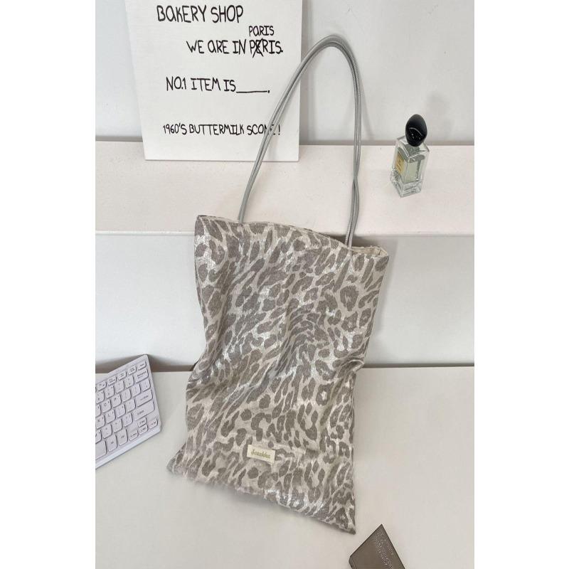 Casual leopard print bag women's new lightweight and versatile commuter shoulder bag fashionable tote bag