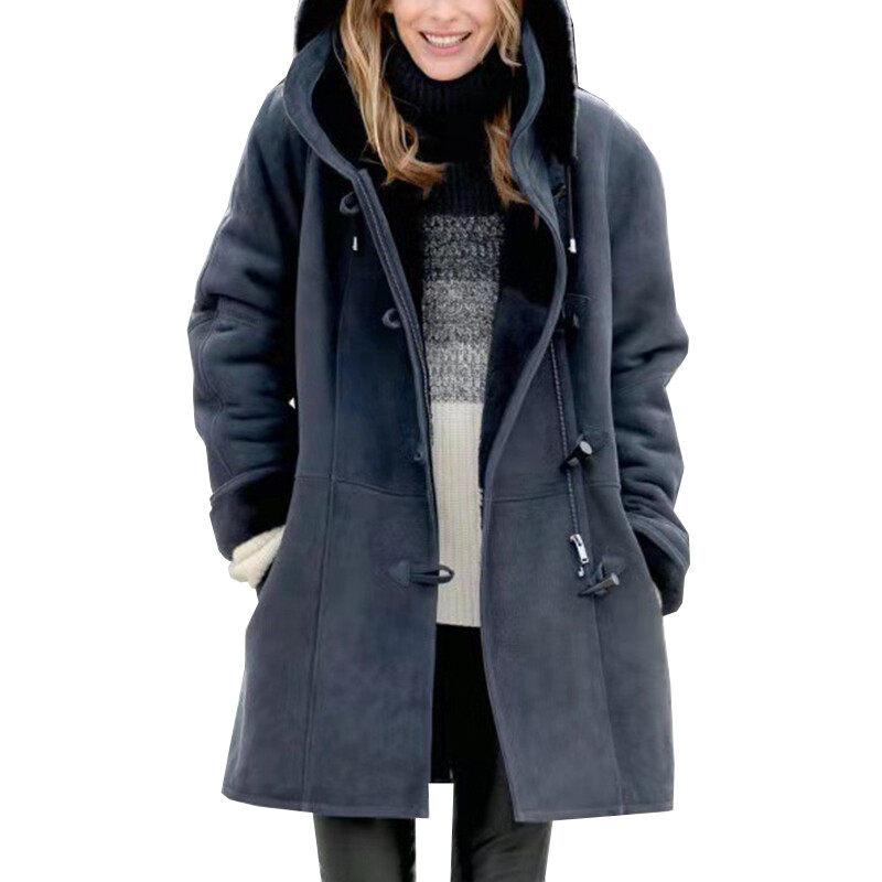 

Hooded Long Coat Womens Fleece Lined Parka Jacket Outwear Overcoat Winter Warm 5XL