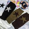 1/2 Pairs Y2K Knitted Half Finger Star Gloves  Autumn Winter Warm Women Mittens Five Pointed Star Fingerless Gloves Fashion Soft