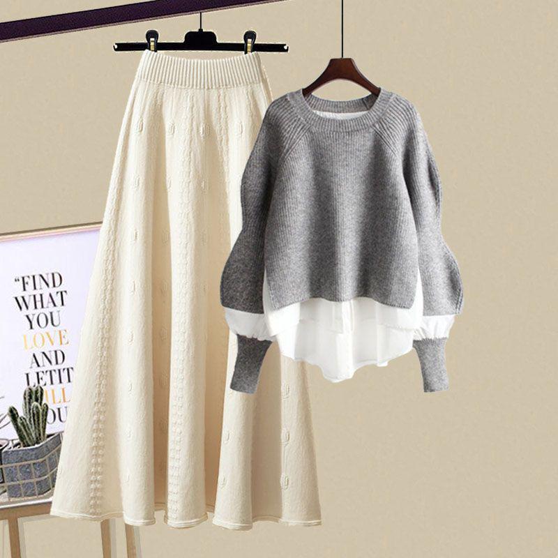 2025 Women's Chic Two-Piece Set: Hoodie & Slimming Skirt - Autumn/Winter Fashion