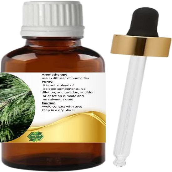 Levenmooi Den (Pinus sylvestris) Pure & Natural etherische olie van therapeutische kwaliteit in een glazen pot.