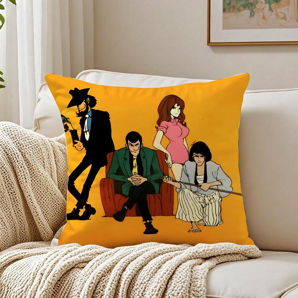 Lupin the Third Anime Cushion Cover Pillowcase Antidustmite Living Room Sofa Decor Cushion Room
