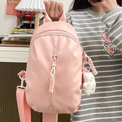 Dopamine Fashion Breast Bag Solid Color Small Fresh Casual Shoulder Bag Cute Girl Student Messenger Bag