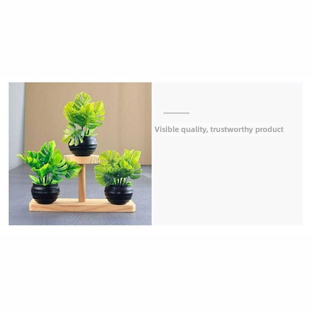 Photo Props Monstera Leaf Artificial Plant with Flowerpot Artificial Potted Plant Photo Props