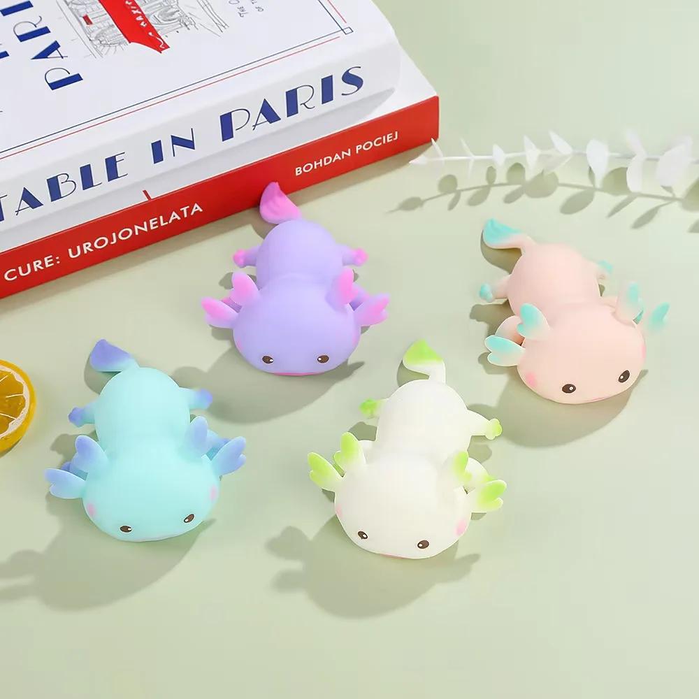 Roztomilé mačkací hračky axolotl, kreslená ryba, relaxační antistresové squishy hračky, úleva od stresu, pomalu se vracející, natahovací hračky pro dospělé a děti