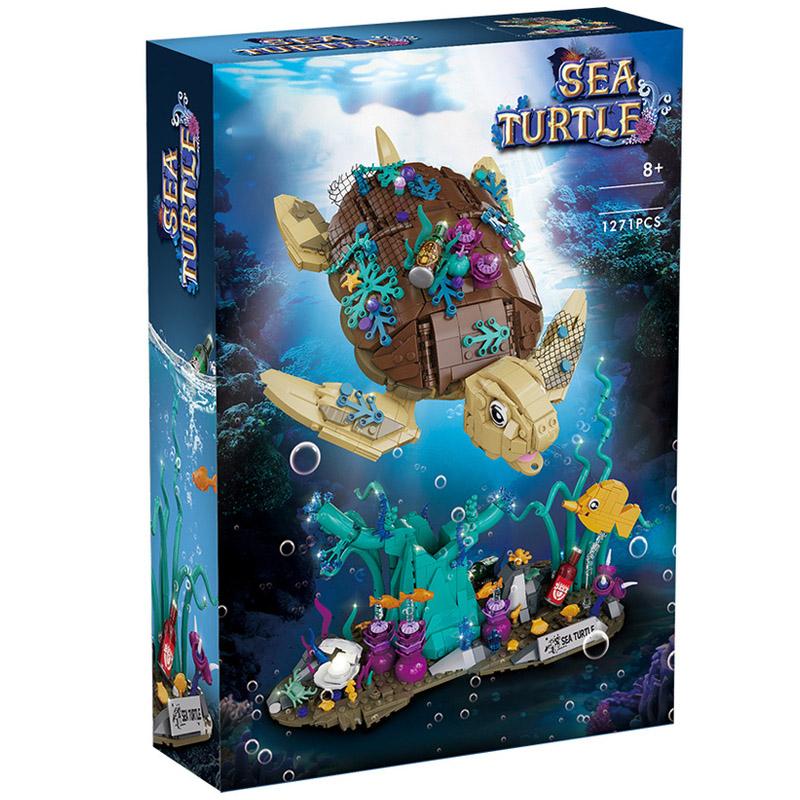 Creativo 1271pz Mondo Sottomarino Tartaruga Marina Modello Blocchi da Costruzione Mattoncini Kit MOC Assemblare Tartaruga Blocchi Giocattoli Per Bambini Regali