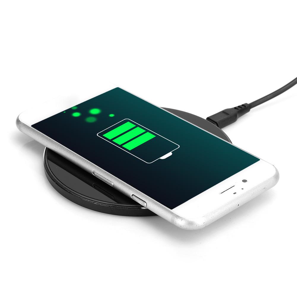 Glass Panel Black Lightweight Round Portable Quick Charging Safe Reliable Wireless Charger for