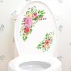 Flower Mural Toilet Decoration Stickers Bathroom Decors Self-adhesive Paintings Removable PVC Sticker 1Piece