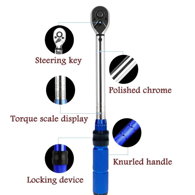 3/8 Inch 5-60N.m ±3% Torque Wrench Square Drive Torques Key High Precision Torque Wrench Professional Bicycle Automotive Tool