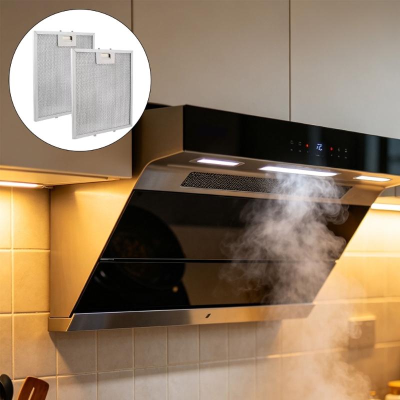 2 Pieces Aluminum Grease Panels 13.56 X 13.69 Inch Suitable For Range Hoods