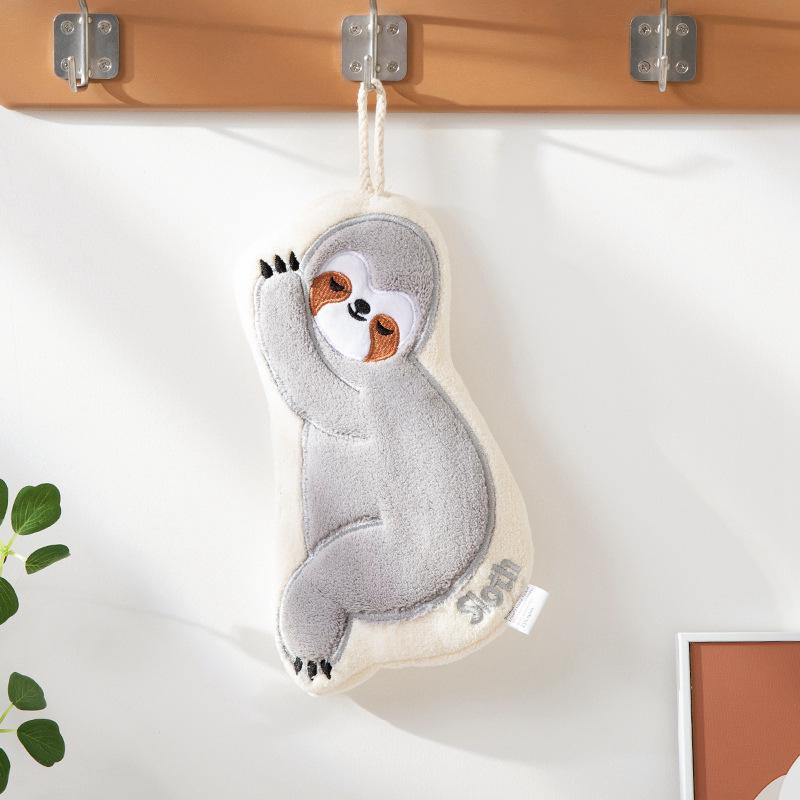 Cartoon Hanging Absorbent Hand Towel - Lint-Free for Bathroom & Kitchen
