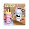 Large-Capacity Thermos Cup for Girls, New Office Water Cup, Giant Student Cup with Handle and Straw, High Aesthetic Value