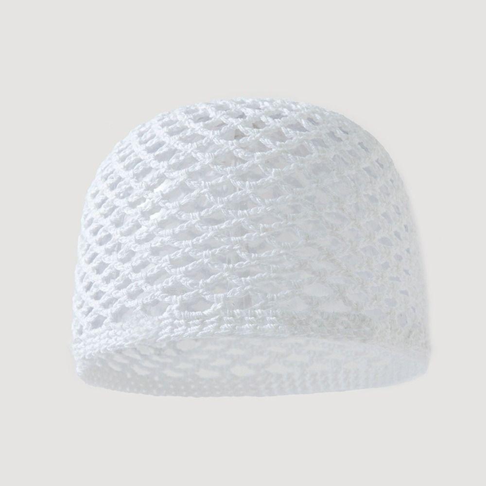 Solid Color Hollowed Out Knitted Hat Thin Weave Cap Fashion Crochet Hat Spring Summer
