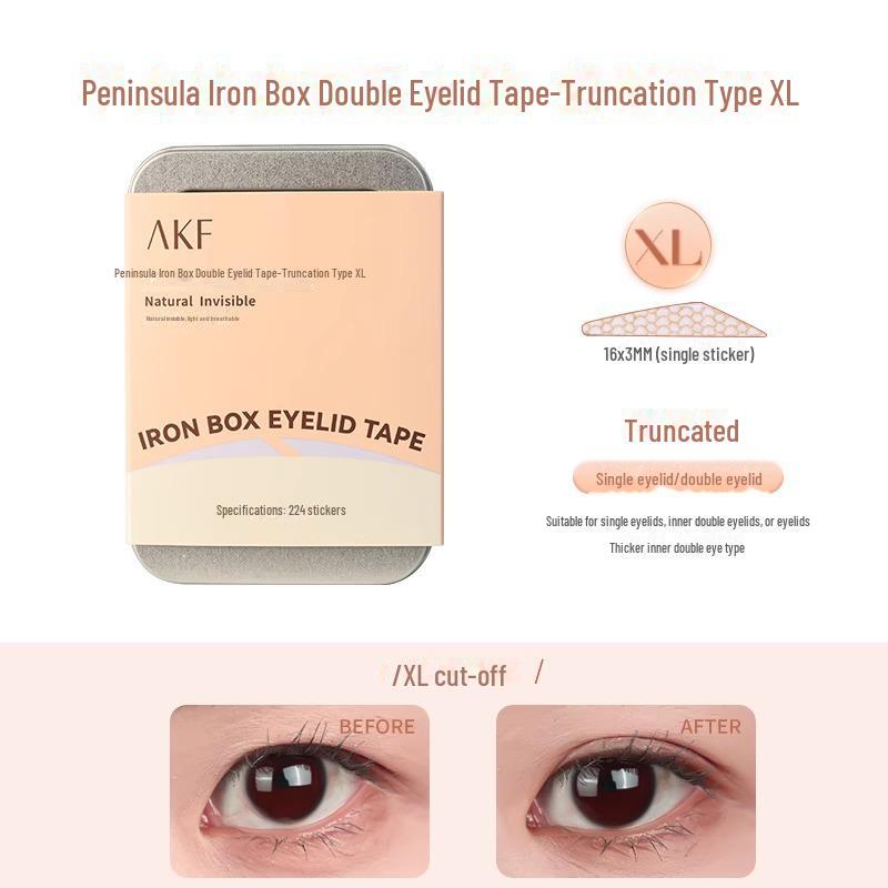 AKF Invisible Double Eyelid Stickers for Women with Natural Shaping, Ideal for Swollen Eyelids, in a Mirror Box.