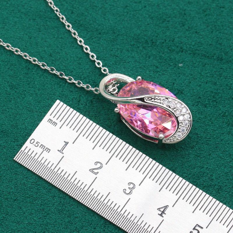 Jewelry Zircon Bracelet Necklace Earring Ring Jewelry Set