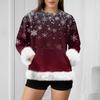 Women's Casual Fashion Christmas Retro Print Long-Sleeve Sweatshirt