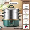 Multifunctional Electric Three-Layer Steamer and Hot Pot with Automatic Power-Off and Timer
