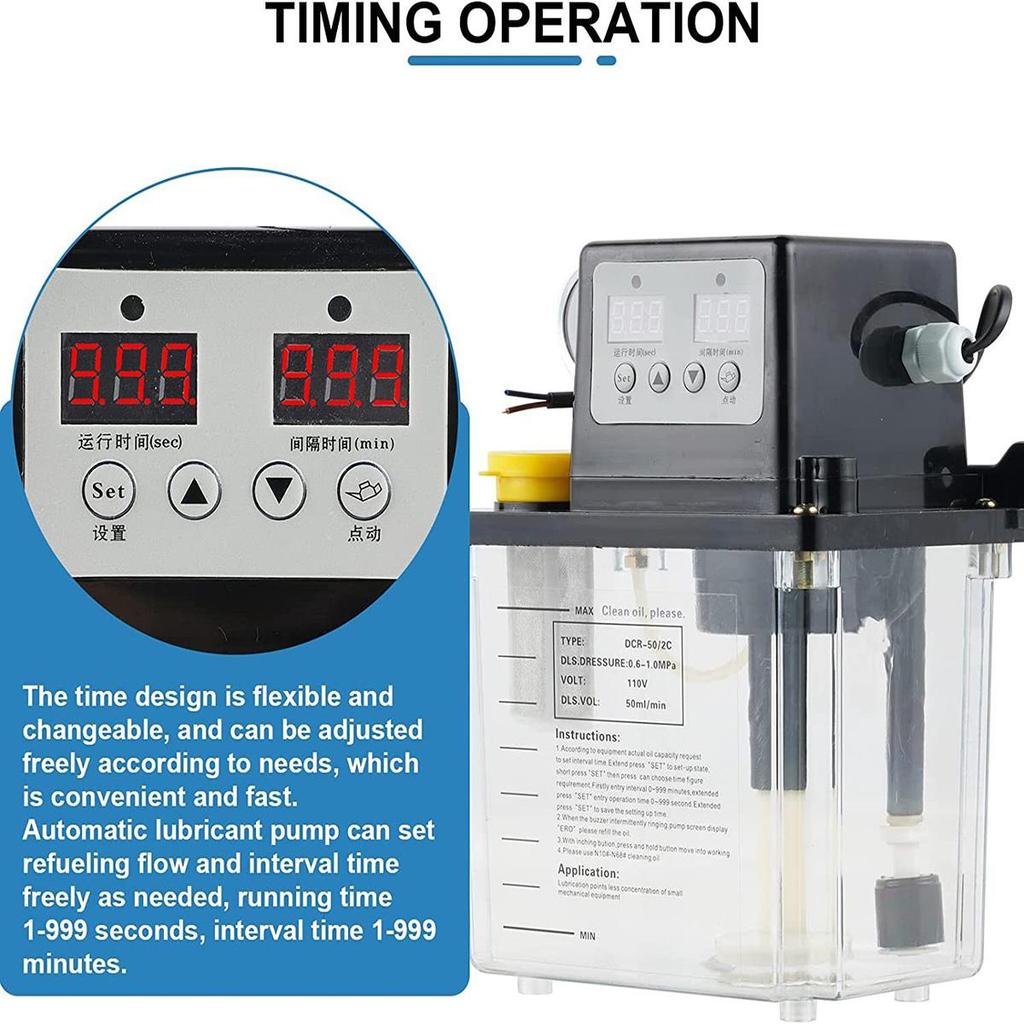 220V 1L/2L Elektrische Automatische Schmierpumpe Öler Doppel-Digitalanzeige CNC-Pumpe