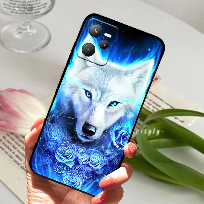 Für OPPO Realme C35 Hülle Narzo 50A Prime RMX3516 Löwe Tiger Muster Stoßfestes Silikon Handyhülle Für Realme C31 Stoßfänger Fundas