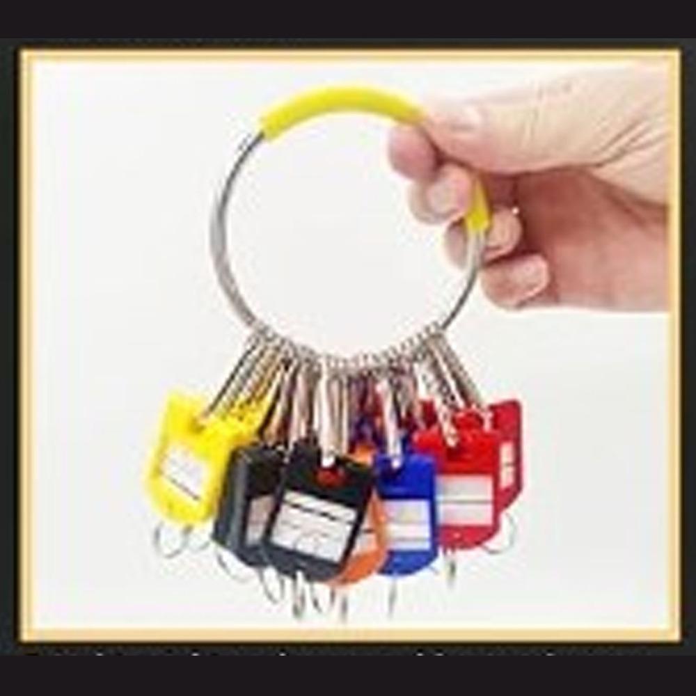 30pcs Plastic Material Keychain Iron Split Ring Key Labels Multi Keys Holder Key Identifiers  Houses