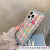 Striped plaid flower apple 15 mobile phone case iphone14promax transparent soft rubber 13/12/11 anti-drop xr