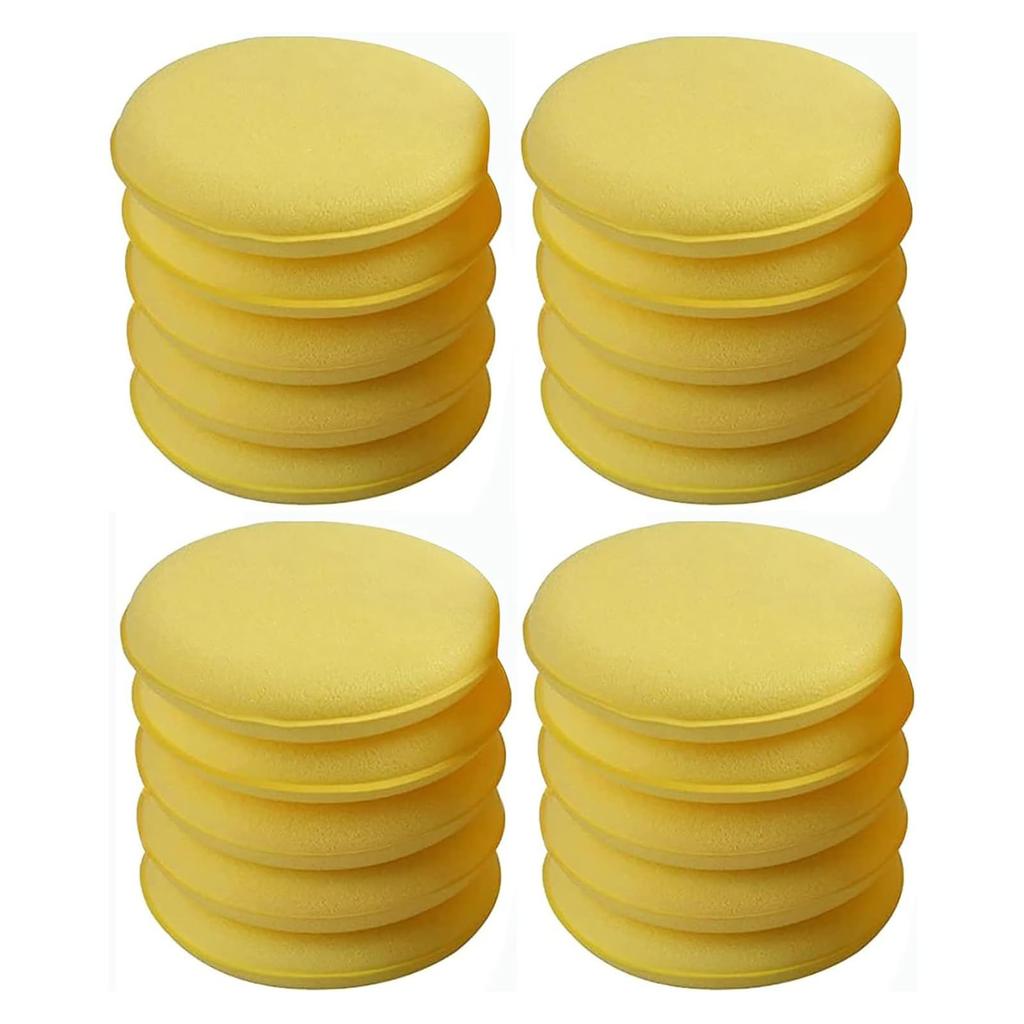 20 Pack Car Wash Sponge, Round Shape, 3.9 Inches (10 Cm), Applicator, Polishing