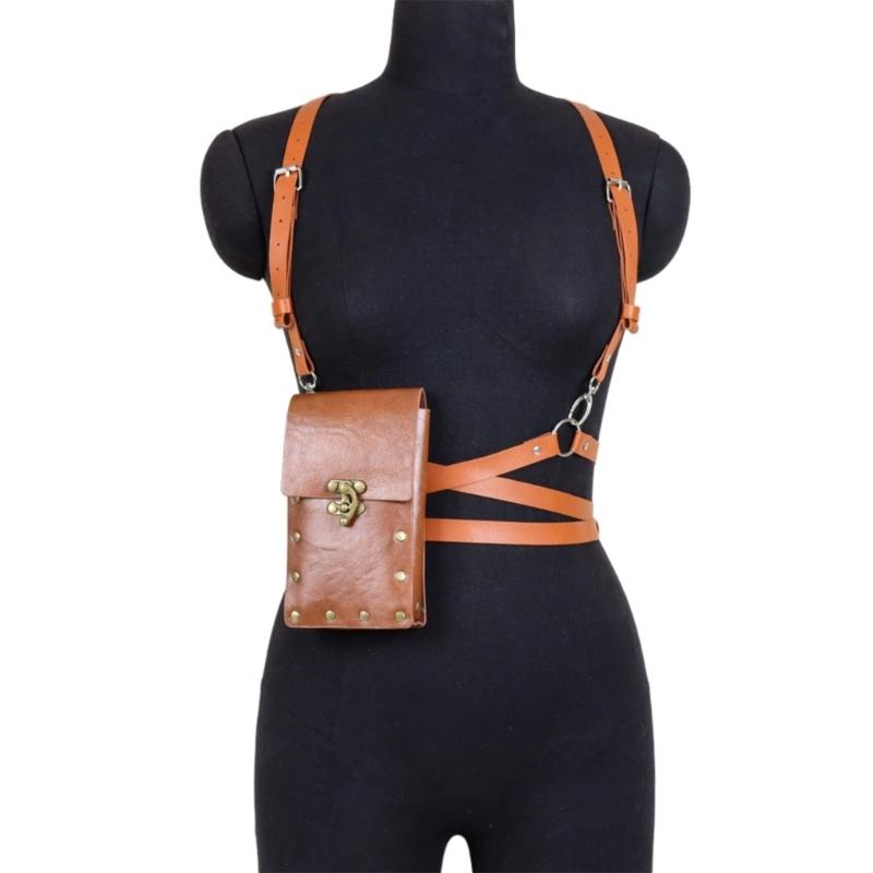 

Аксессуары для костюма Викингов эпохи Возрождения, Средневековая пиратская сумка Пояс-сбруя Хэллоуин Костюм для косплея эпохи Возрождения хаки