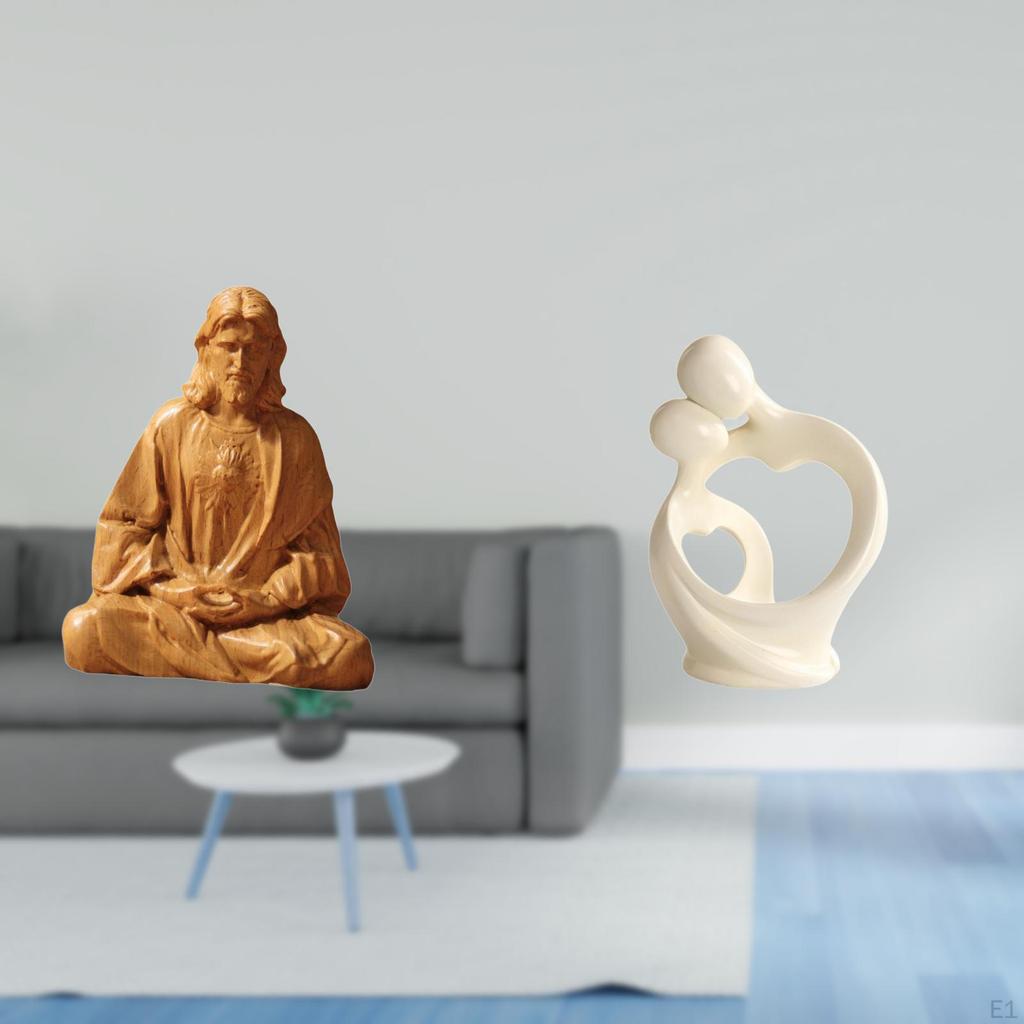 Sacred Heart Jesus Figurine Artistic Collection Resin Statue Ornament for Hallway Bedroom Office