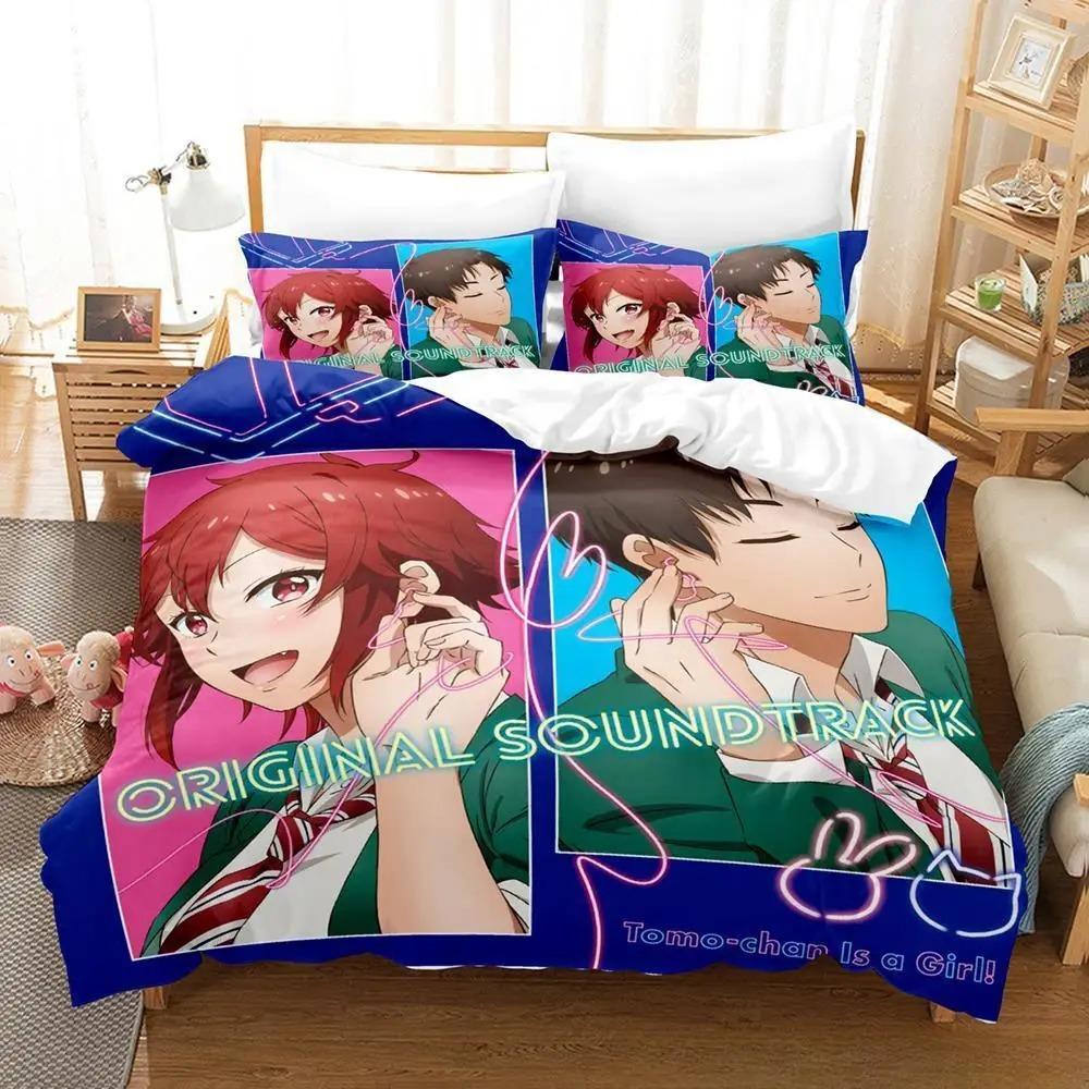 Tomo-chan Is a Girl! Bedding Set Single Twin Full Queen King Size Bed Set Adult Kid Bedroom Duvet Cover Set Anime Bed Sheet Set