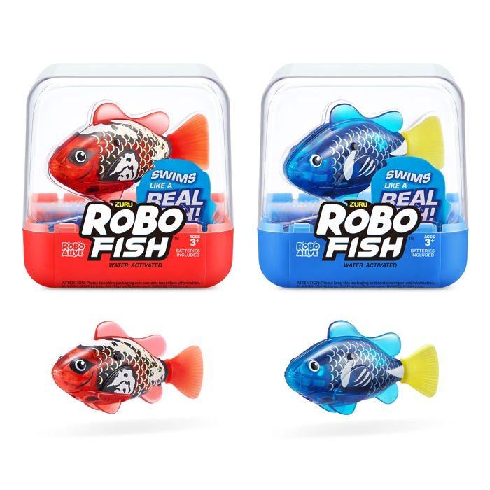 Animale Virtuale - Robo Alive - 7199B - Pesce Nuotatore Robotico - Cambio Colore - 6 Direzioni di Nuoto rosso