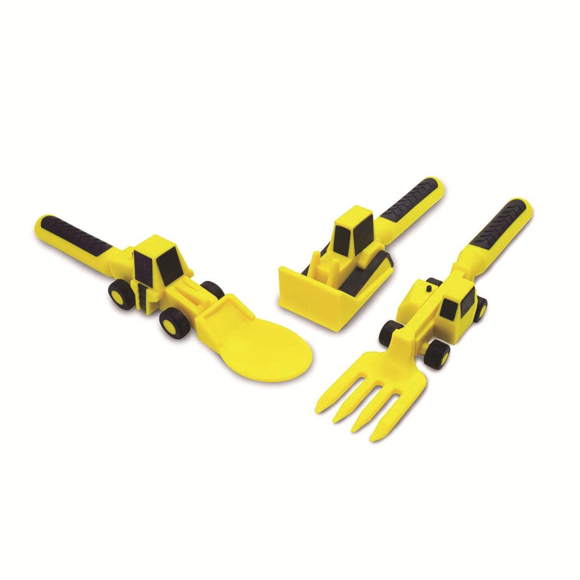 Interactive Excavator, Bulldozer & Shovel Children s Tableware Set
