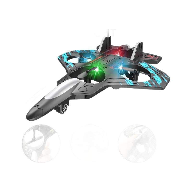 1 Sett Elektrisk Skum Seilfly Stunt Tumbling Uav Svevende Helikopter Flymodell 2.4G Fjernkontroll Jagerfly Med LED-lys