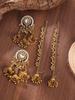 Retro Rhinestone Indian Wind Chime Tassel Earrings - Bohemian Ethnic Style